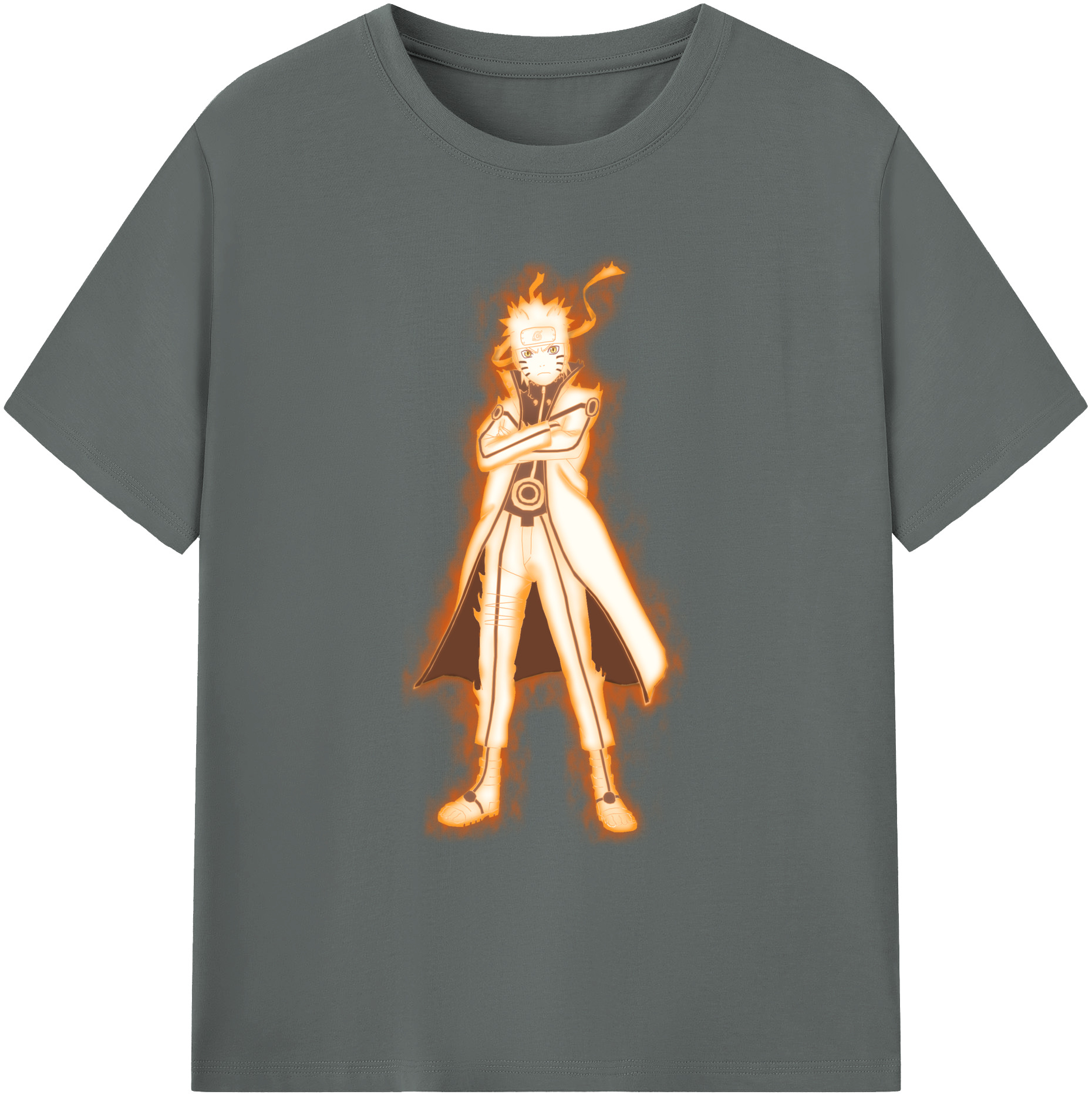（画像用） NARUTO -ナルト- うずまき ナルト Uzumaki Naruto 綿100％ メンズ半袖Tシャツ｜肌触りやわらか＆通気性